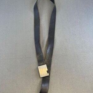 Iceberg Italy Vintage Leather Belt Size 48 Black Designer Y2K Hip Hop‎ Oversize